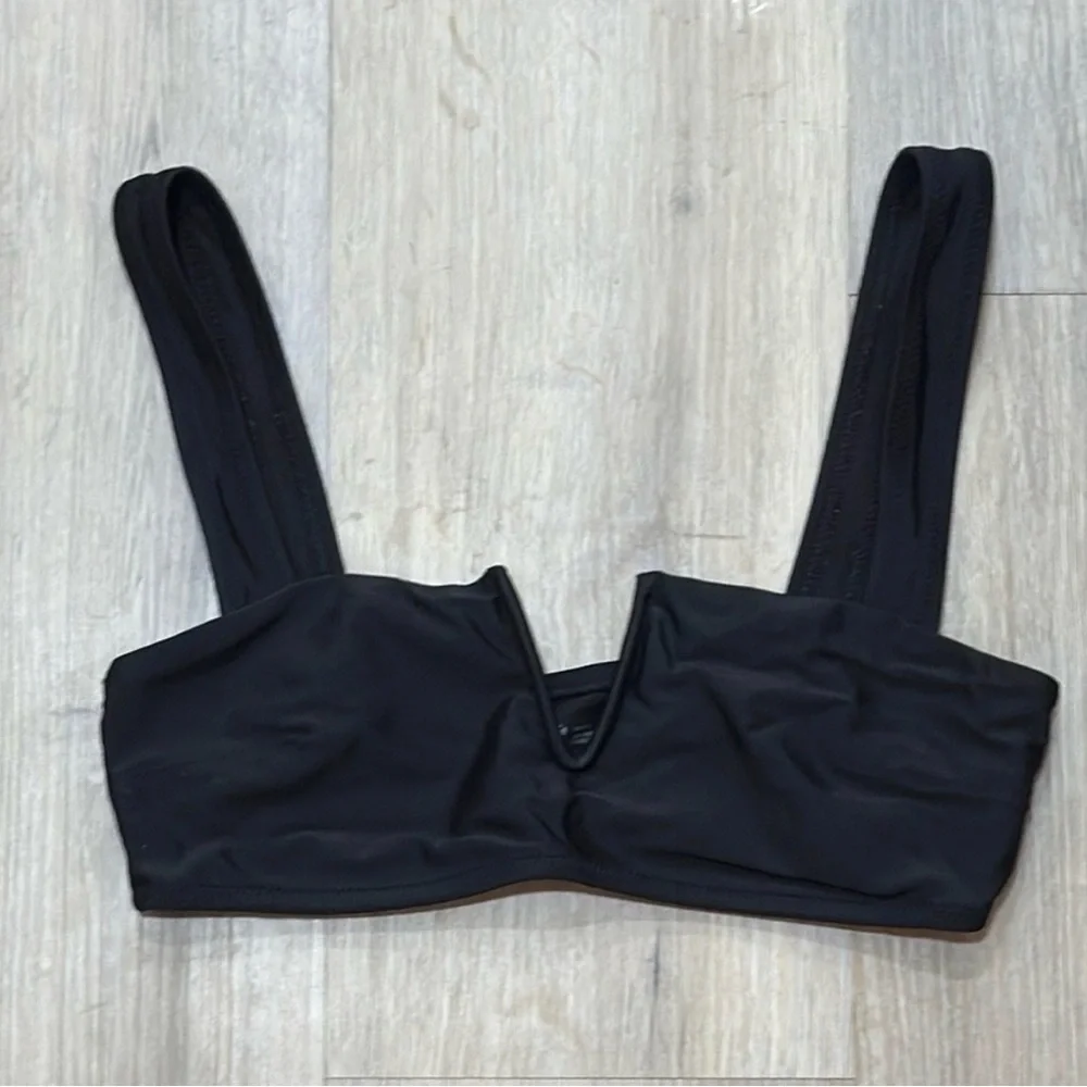 Aerie Black V-Neck Swim Top